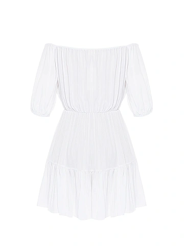 White off-the-shoulder mini dress, 2