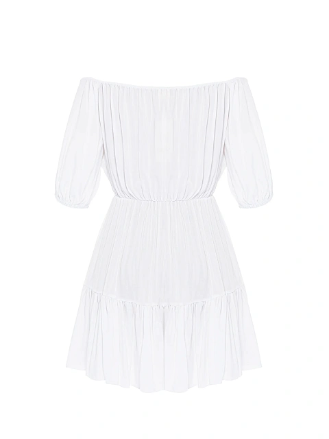 White off-the-shoulder mini dress, 2