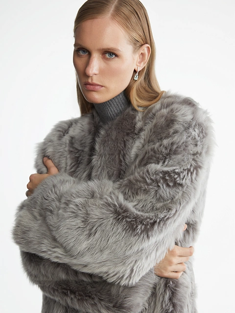 Toscana Shearling Long Coat, 7