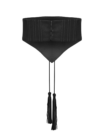 Black leather corset with lacing, 2