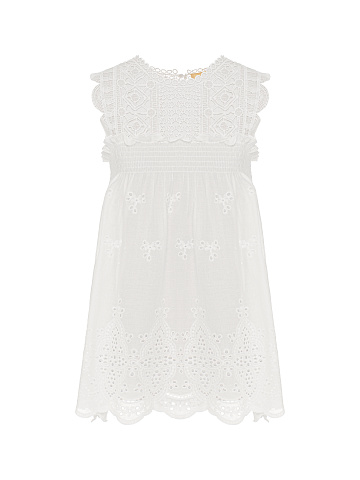 White cotton perforated top, 1