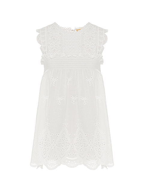 White cotton perforated top, 1