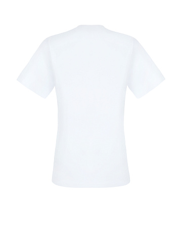White Printed Cotton T-shirt, 2