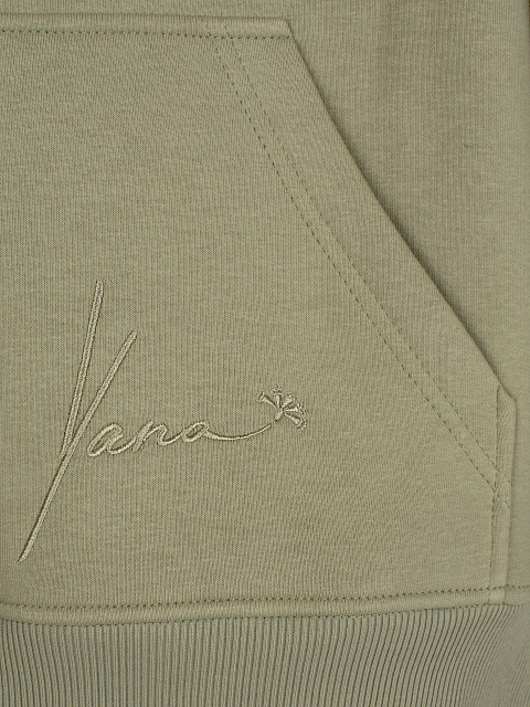 Olive Green Fleur de Lis Embroidered Jersey Suit, 4