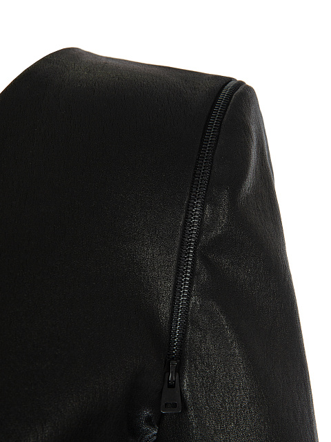 Black Leather Cut-out Mini Dress, 3