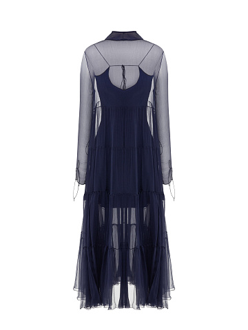 Blue chiffon midi dress, 2