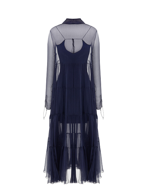 Blue chiffon midi dress, 2