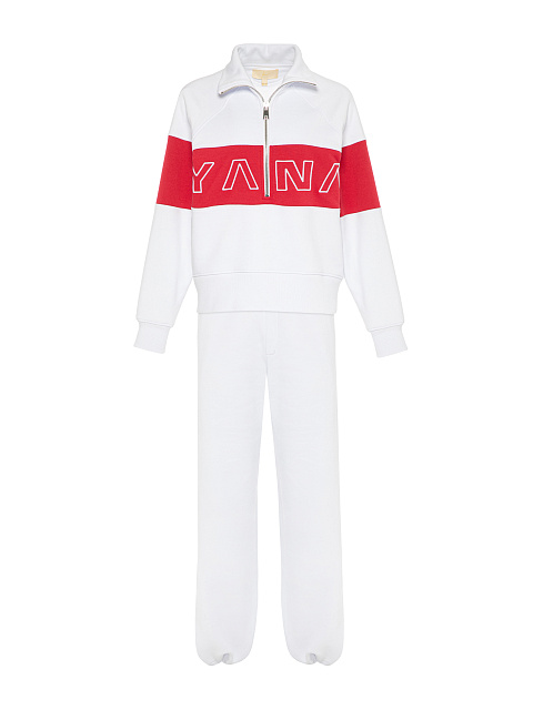 White & Red Embroidered Tracksuit, 2