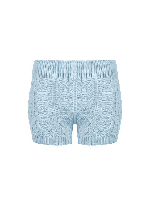 Light Blue Knitted Pullover & Shorts Set, 3