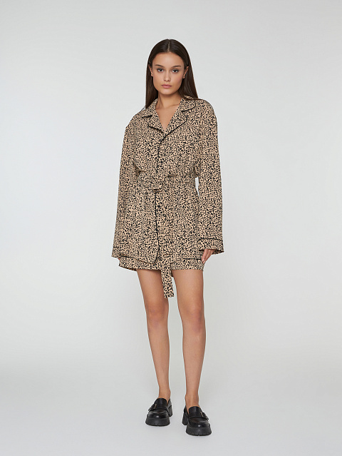 Dark beige pajamas with leopard print, 6