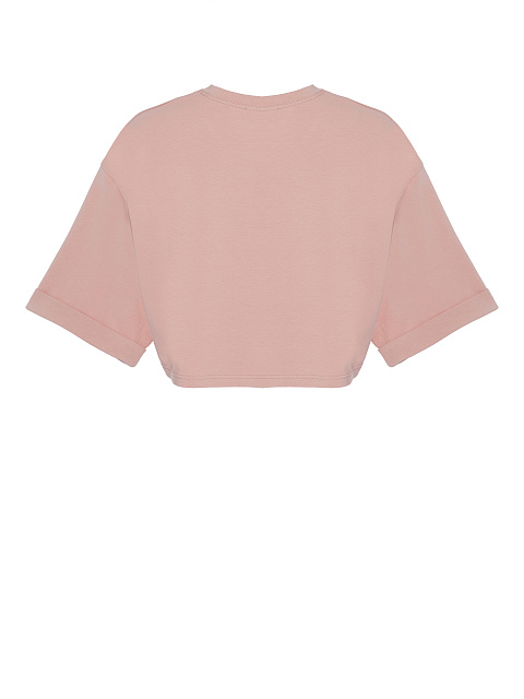 Pink Cotton Cropped T-shirt, 2