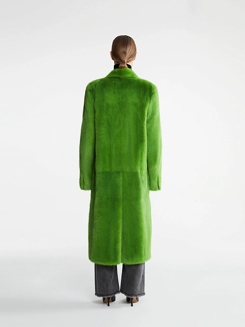 Bright Green Mink Fur Coat, 6