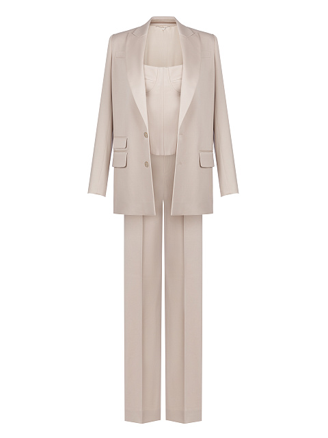 Beige Three-Piece Suit With Corset, 1