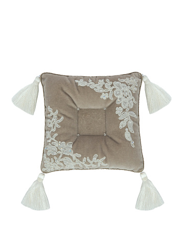 Beige Velvet Ring Pillow, 1