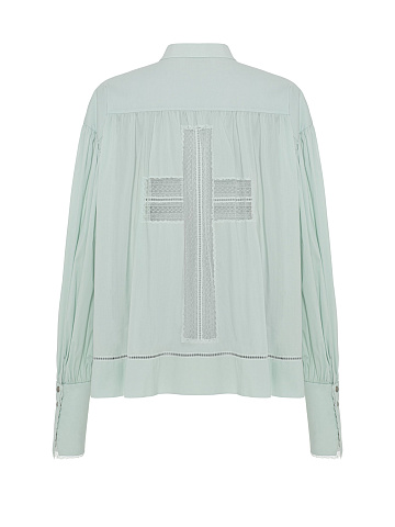 Mint oversized cotton blouse, 2