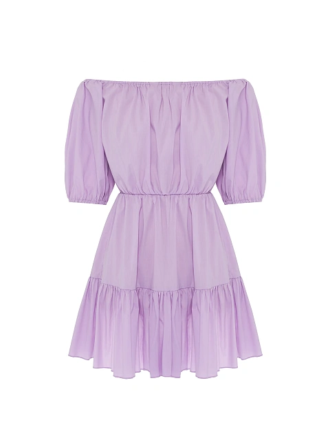 Lilac off-the-shoulder mini dress, 1