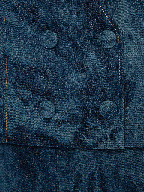 Blue Denim Tie-Dye Jacket & Skirt, 5