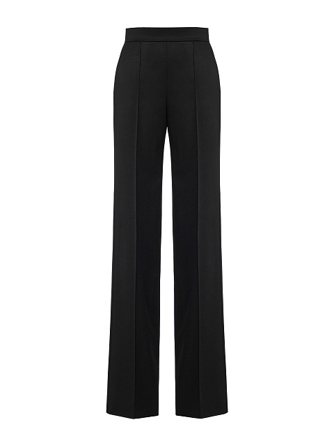 Black Rhinestones Wool Pant Suit, 3
