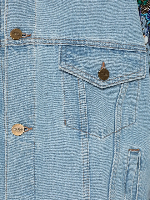 Oversized denim jacket with embroidery, 3