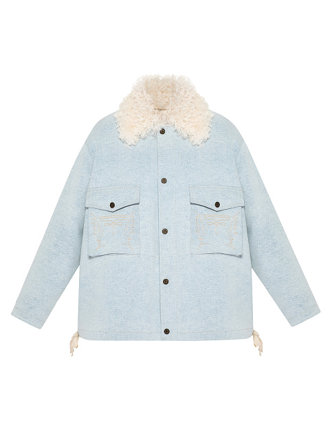 Light Blue Denim & Shearling Parka, 1
