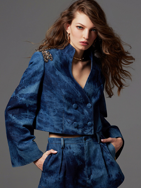 Blue Denim Tie-Dye Jacket & Skirt, 7