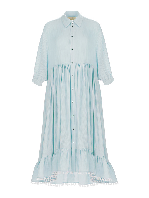 Light Blue Cotton Shirt Dress , 1