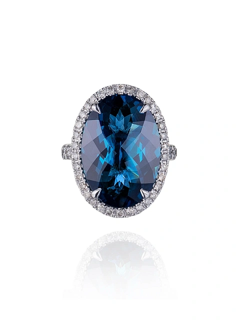 White Gold & London Blue Topaz Ring, 2