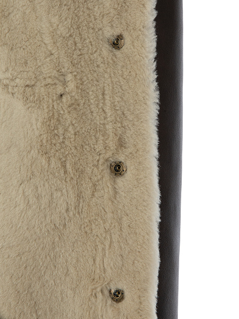 Dark Brown Leather & Shearling Jacket, 4