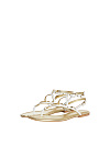 White & Gold Leather Sandals
