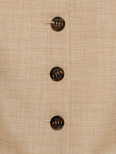 Beige Cotton & Silk Vest, 3 Beige Cotton & Silk Vest, 3