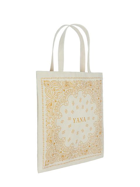 Yellow Paisley Printed Shopper Bag, 2