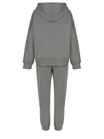 Grey Jersey Set With Green Embroidery, 2