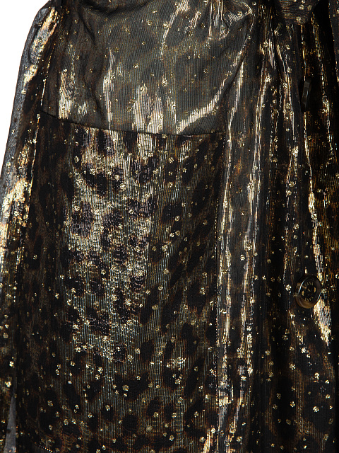 Leopard Printed Silk Trench Coat, 5