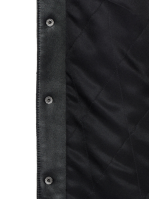 Black Embroidered Denim & Astrakhan Fur Jacket, 5