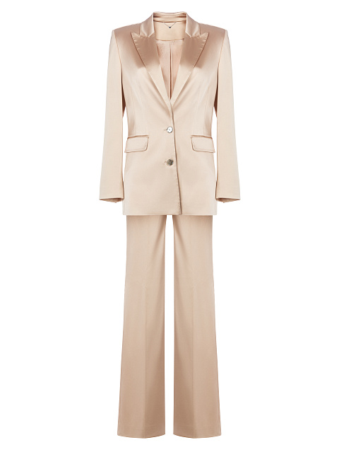 Beige Silk Satin Suit, 1
