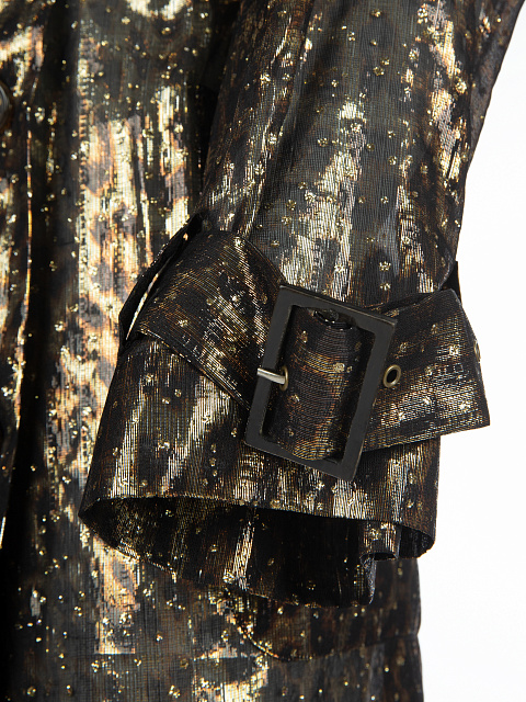 Leopard Printed Silk Trench Coat, 7
