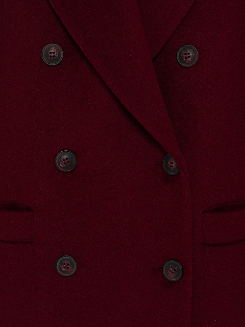 Burgundy double-breasted coat with shaped lapels, 3