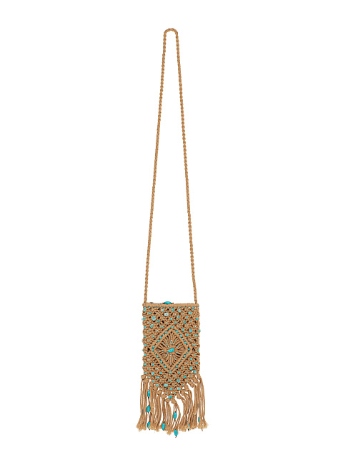 Beige Mini Bag With Bead Embroidery, 1