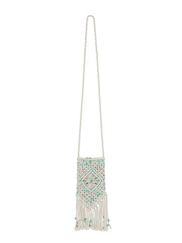 White Mini Bag With Bead Embroidery, 1