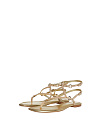 Beige & Gold Suede Sandals