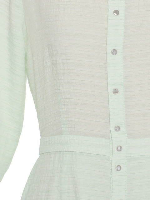 Light green checked chiffon maxi dress, 3