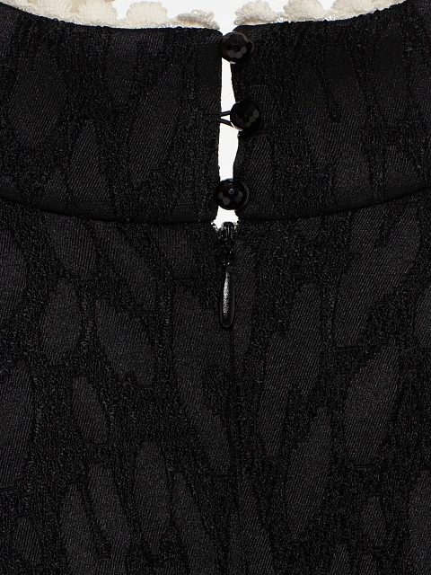 Black Leopard Pattern Jacquard Mini Dress, 4