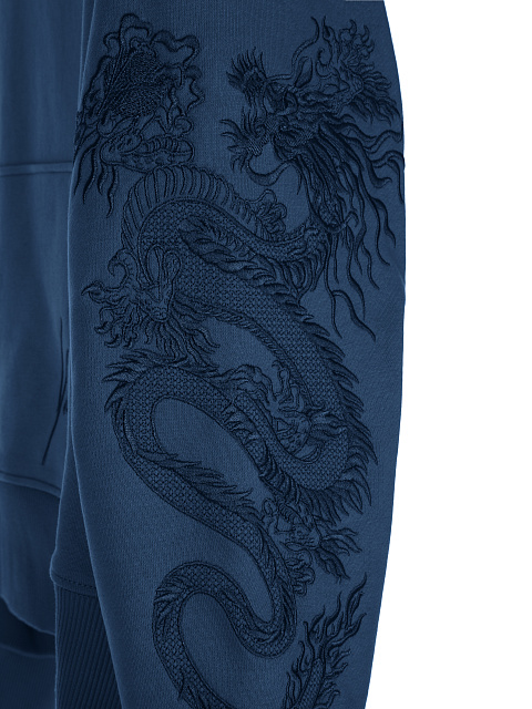 Blue Dragon Embroidered Jersey Suit, 4