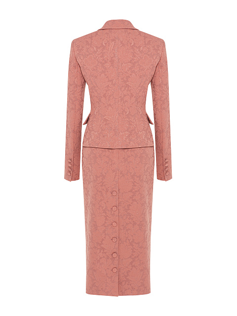 Pink Jacquard Midi Dress & Jacket Set, 2