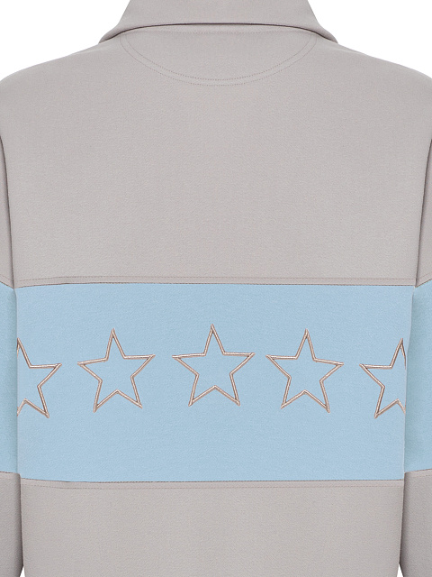 Grey & Light Blue "Yana" Embroidered Tracksuit, 5