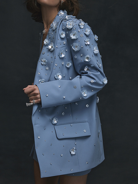 Light Blue Sequins & Rhinestones Jacket, 6 Light Blue Sequins & Rhinestones Jacket, 6