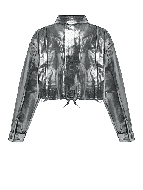 Silver Plated Black Denim Jacket, 2