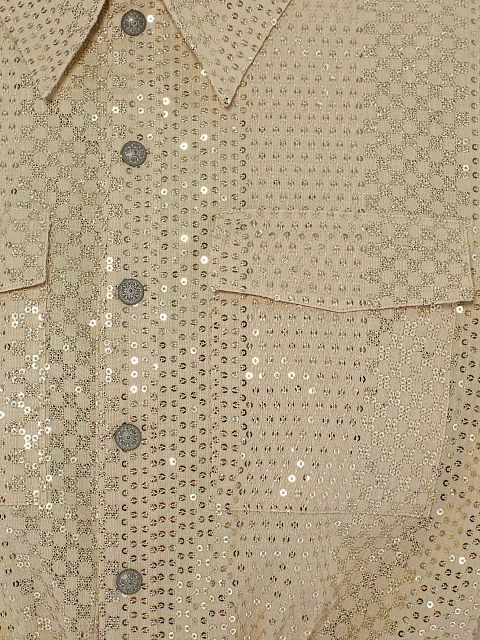 Golden Sequin Shirt & Mini Dress Set, 6