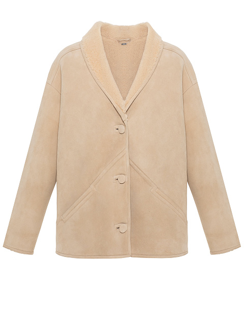 Light Beige Shearling Coat, 1