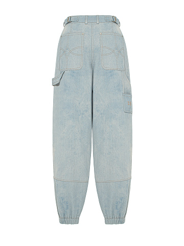 Light Blue Washed Denim Joggers, 2